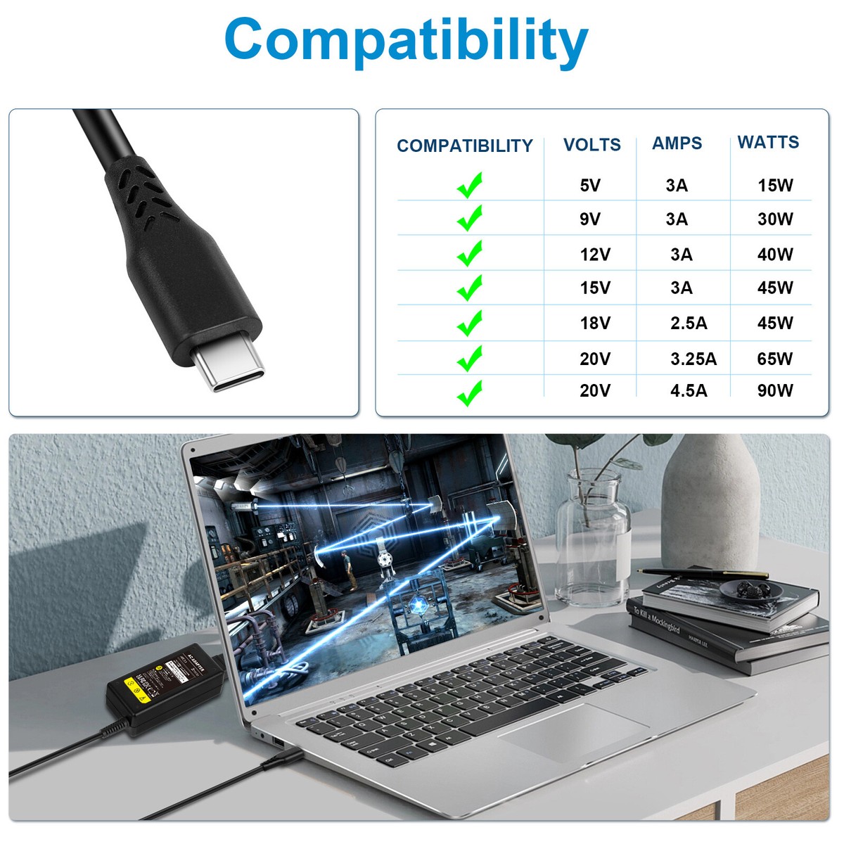 Alimentatore USB-C 90W Caricabatterie Universale - Foto 10
