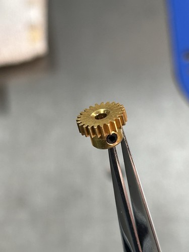 QTY 1 TRADESHIP 64 PITCH BRASS PINION GEAR 23 TEETH TOOTH SLOT CAR 3/32” BORE - Afbeelding 14 van 24
