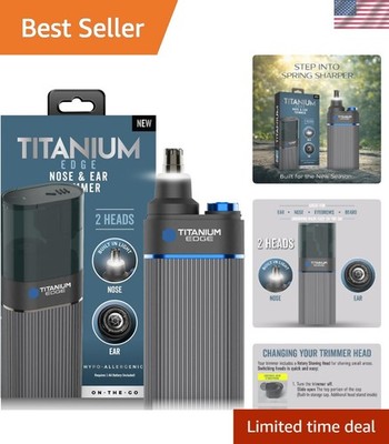 Microtouch Titanium Edge Ear & Nose Trimmer   Dual Rotary Blade Heads with Light