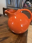 VTG HARLEQUIN FIESTA RED ORANGE BALL JUG PITCHER RADIOACTIVE URANIUM GLAZE