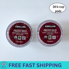 Kirkland Signature Pacific Bold Organic Dark Roast K Cup Keurig Pods 30 ct