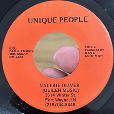 VALERIE OLIVER Unique People PRIVATE 45 GRAIL Indiana Electro Boogie Funk VG+*