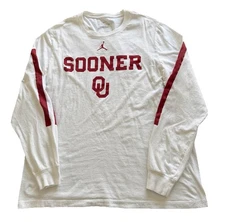 Nike Jordan Oklahoma Sooners Long Sleeve T Shirt Men's XL White OU Boomer Tee