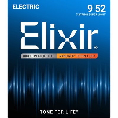 Elixir 12007 Nanoweb Electric 7-String 09-52 - E-Gitarrensaiten
