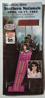 Vintage 1983 NHRA Southern Nationals Drag Racing Ticket Brochure Atlanta Dragway
