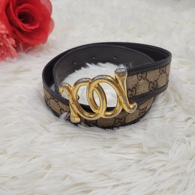 GUCCI GG Belt Brown X Gold 65/26 Waist 60 to 66cm | eBay display picture 3