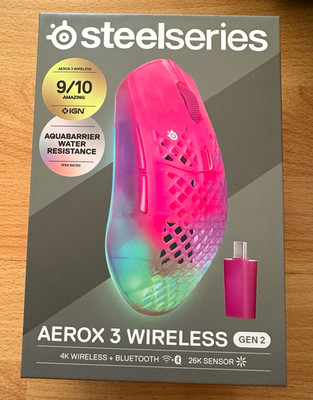 SteelSeries Aerox 3 Wireless Gen 2 Gaming-Maus 26000 DPI Bluetooth USB-C LED