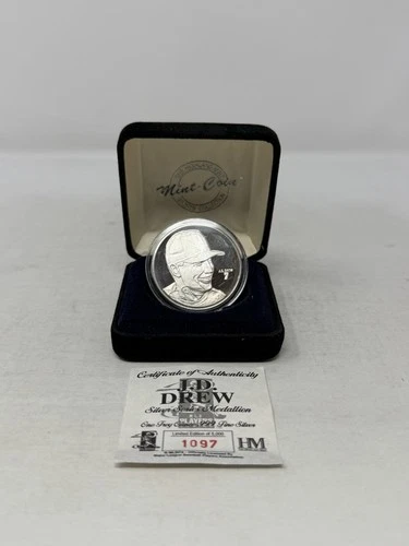 J.D. Drew MLB Baseball One Troy Ounce .999 Fine Silver Round /5,000