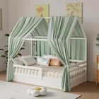 Ciel de lit en mousseline, 2 pièces, 270L x 67H cm, Vert, Polyvalent, Princess