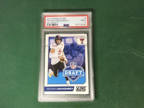 2017 Panini Score PATRICK MAHOMES NFL Draft Rookie Card #2 Graded PSA 9 MINT RC
