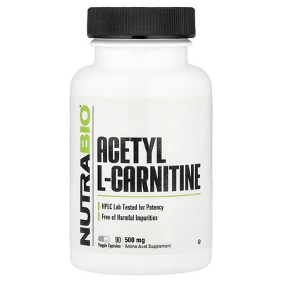 2 X NutraBio, Acetyl L-Carnitine, 500 mg, 90 Veggie Capsules