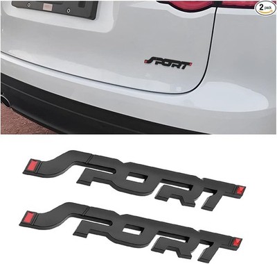 3D Metal Sport Car Sticker Decals for Side Fender & Rear Trunk, E Color: Black