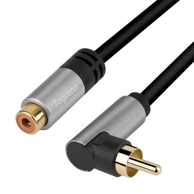 RCA Audio Extension Cable, 90 Degree RCA Male to Female Lead Cable, Digital Coax