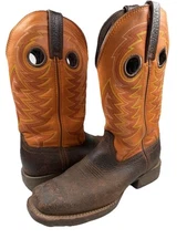 DURANGO Rebel Pro Western Boots Brown Leather Orange DDB0230 Cowboy MENS 8M 41