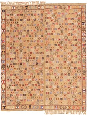 Kelim Sirjan Teppich 193x235 cm handgewebt Wolle Persien Unikat Neu