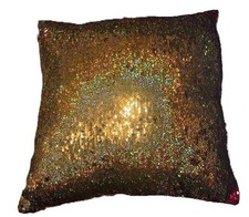 Soft Color Change Sequin Throw pillow Gold and Burgundy colors 