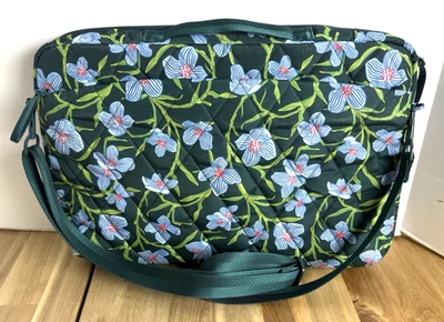Vera Bradley Charlotte Stems Floral 16" Laptop Bag Messenger Computer Excellent - Image 1 of 4