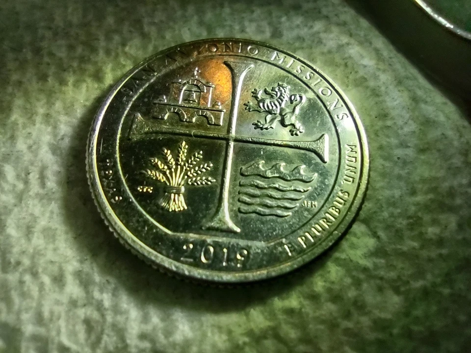 San Antonio 2019 W cuarto doble troquel reverso ver fotos de moneda real. Foto 2 de 4