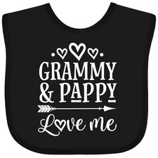 Inktastic Grammy And Pappy Love Me Girls Granddaughter Baby Bib Grandkids Childs