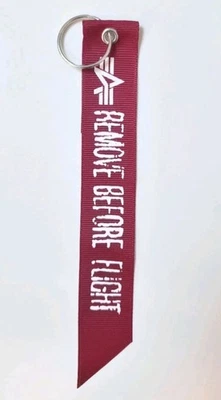 Orig ALPHA INDUSTRIES 🔑 Schüssel Anhänger Fähnchen Remove Before Flight NEU TOP - Bild 1 von 4