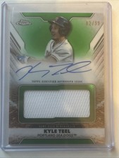KYLE TEEL 2025 TOPPS CHROME PRO DEBUT JUMBO PATCH GREEN AUTO /99 Q4354