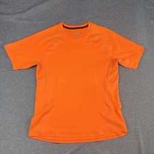 Nike Shirt Mens L Orange Dri-Fit Activewear Lightweight Gym Running Outdoor