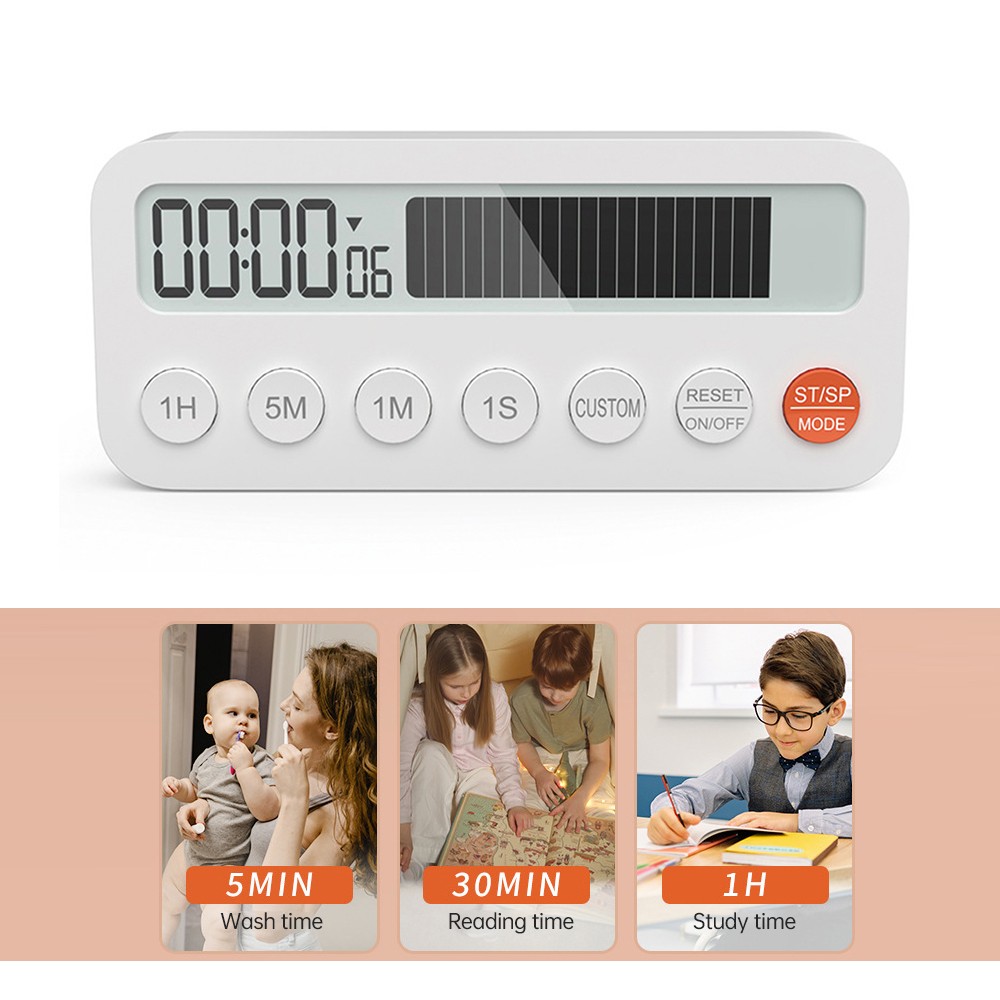 Digital Productivity Timer And Clock 2 In 1 Visual Count Up/Down Function