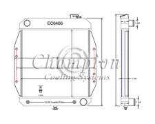 RN Champion 2 Row Radiator for 1964 - 1966 Chevrolet G10 Van L6 Engine #EC6466