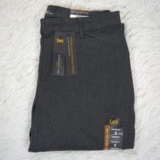 Women's Lee Relaxed Fit Straight-Leg Twill Pants Charcoal Heather Size 8
