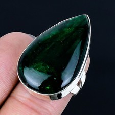 Amazing Green Labradorite Gemstone 925 Sterling Silver Ring Size 6.5