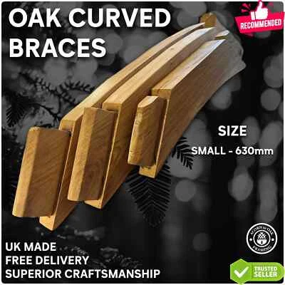 HANDMADE Standard gebogene Eichenstrebe - klein (630 mm) - Handarbeit - hergestellt in Großbritannien