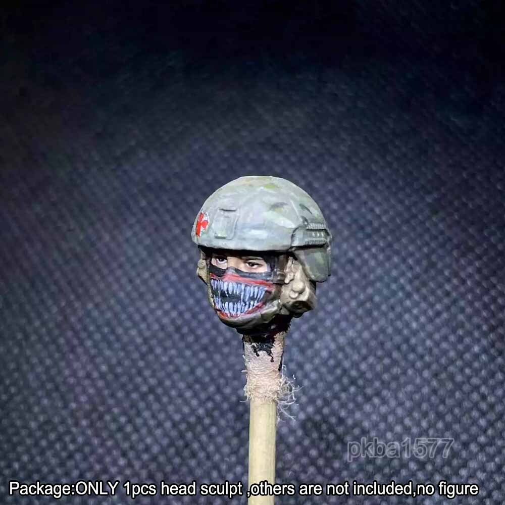 Premium 1/18 Army Man w Hat Head Sculpt Soldier Head For 3.75" Action Figure