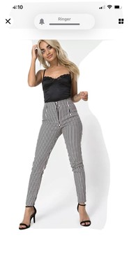 MOTEL ROCKS pinstripe pants women XS 