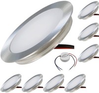 Superflacher Led Einbauspot 12V IP67 0,5W 50Lm Ø55Mm Warmweiß Boden Wand AußEn