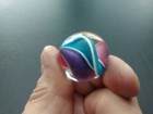 JODY FINE, RIBBON CORE SWIRL MARBLE, HAND MADE 1.16 " , BEAUTIFUL COLORS, NM — photo 3