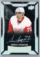 2015-16 UD BLACK AUTOGRAPH ROOKIE ANDREAS ATHANASIOU ROOKIE AUTO 112/299 DETROIT