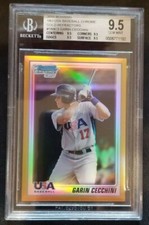 GARIN CECCHINI USA 2010 Bowman Chrome Gold Refractor 18U USA RC BGS 9.5 #37/50
