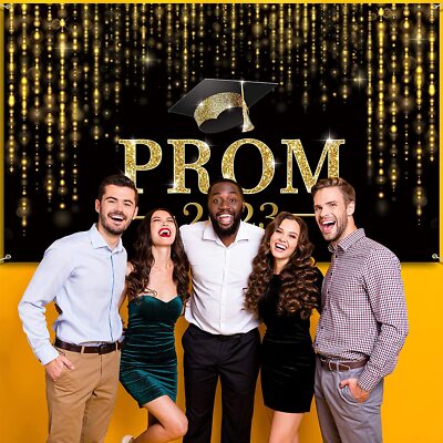 Prom Night Banner - Gold Glitter Letter Banner For Prom, Graduation, Birthday Parties (Pre-Strung) - View #9