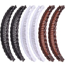 6 Pcs Banana Hair Clip Clincher Combs Ponytail Banan Clip Barrettes for Women