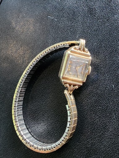 Vintage 10K GF Diamond Accent Ladies Elgin Swiss Wind Up Watch 8\