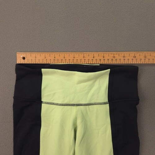 Lululemon Wonder Under Crop Leggings Bonded Stripe Black Faded Zap Womens 4 Yoga - Foto 6 di 9