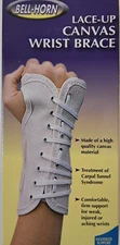 Bell Horn Lace-up Canvas Cock-Up Splint - Wrist Support Brace 7" XSmall - Medium