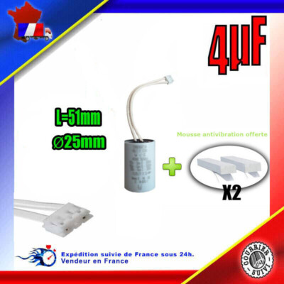 Moteur Bubendorff 4uF Condensateur 4µF VOLET TECH Pour Moteur Bubendorff | Connecteur JST, Durée De Vie 10000h, Fond Plat Condensateur Volet Roulant Bubendorff - Foto 9