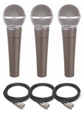 Shure Sm58 Dynamic Microphone Triple Pack Including Cables 