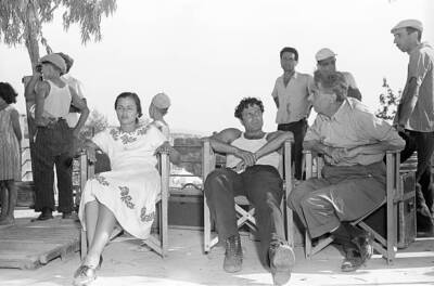 Italian Actors Marina Berti And Raf Vallone On The Set Film Star Old Photo