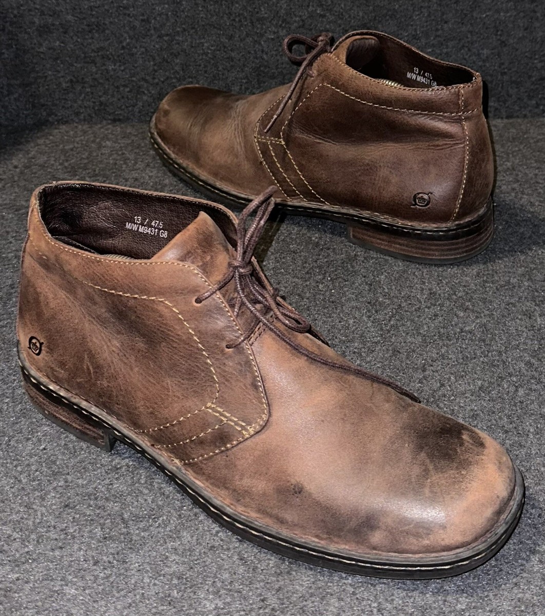 Born Harrison Chukka Boots Mens Size 13 Brown Leather Lace Up Ankle M9431