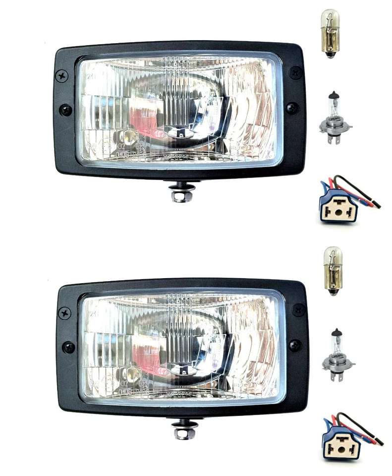 2x Hauptscheinwerfer H4 Traktor Fendt Pronar m. Glühbirnen und 2x Lampensockel