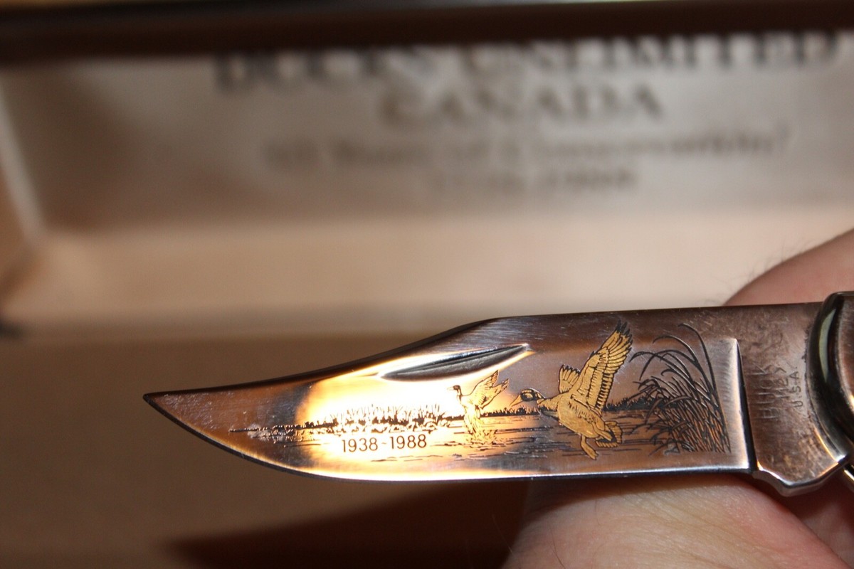 BUCK 112 KNIFE NEW U.S.A. DUCKS UNLIMITED CANADA 50 YRS BUCK 112 KNIFE NEW U.S.A. DUCKS UNLIMITED CANADA 50 YRS