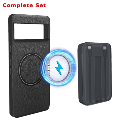 Option of magnetic leather soft case 10000mAh mobile power bank f Google Pixel 9
