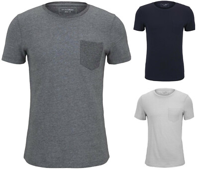TOM TAILOR DENIM Basic Strukturiertes T-shirt mit Brusttasche